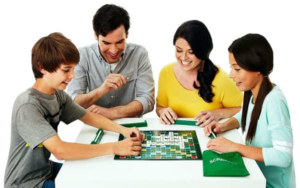Friends playing Scrabble