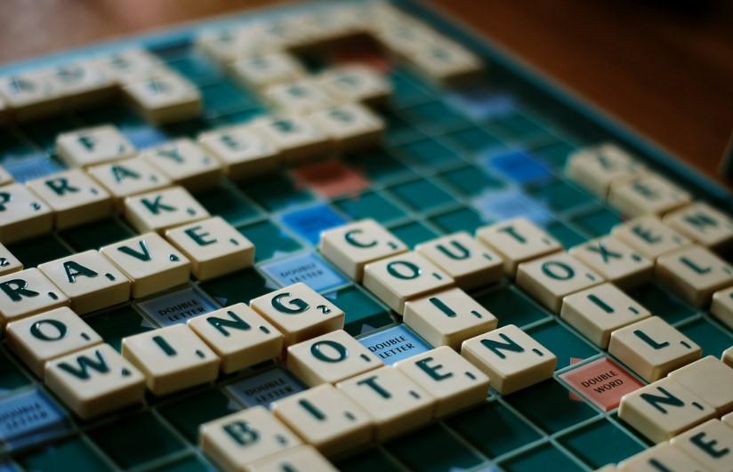 Scrabble letters forming words